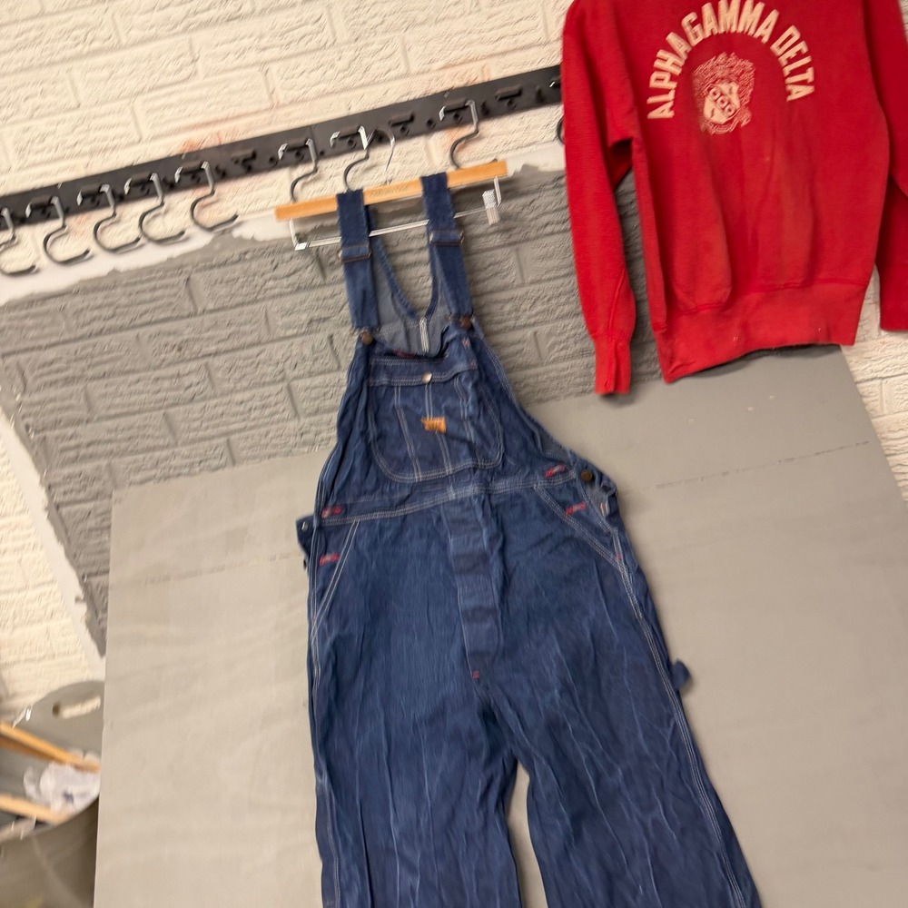 Red Kap Mens Denim Bib Overalls Indigo Blue Workwear 36x32 E3048 21ENDW56 NY